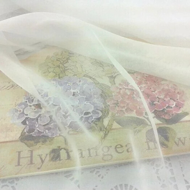 115100 白色超薄透明30D天絲雪紡紗/薄紗/婚紗頭紗絲巾內襯/寬150