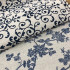 31046 青花藍 粗織亞麻棉印花布料/自然質樸/幅寬150cm