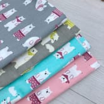 4333 北極熊純棉斜紋布料/床品服飾/幅寬160cm
