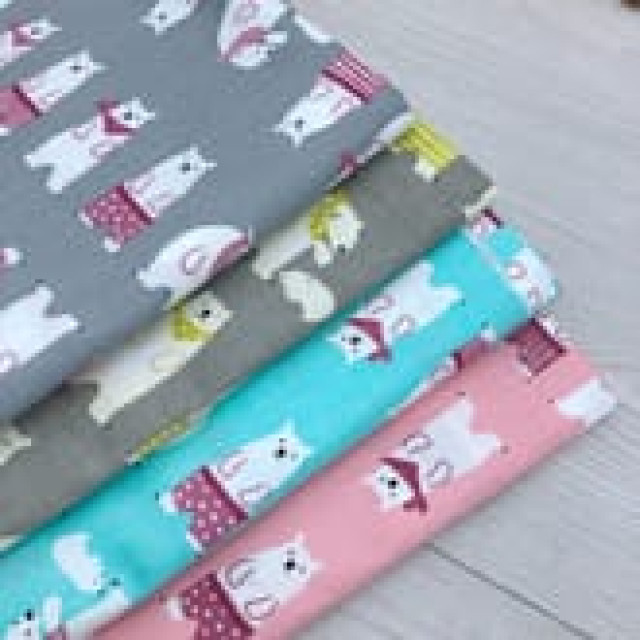 4333 北極熊純棉斜紋布料/床品服飾/幅寬160cm