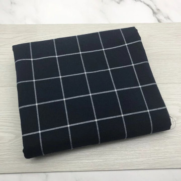 5190-2 黑藍格子水洗棉布料先染純棉/親膚柔軟/床品服飾/幅寬245cm