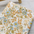 5257 藍橘花朵兔純棉印花布料/幅寬110cm