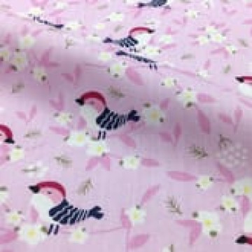 5338 花朵小鳥純棉斜紋布料/幅寬160cm
