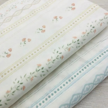 5343-6 淡雅小花牆純棉斜紋印花棉布/幅寬235cm