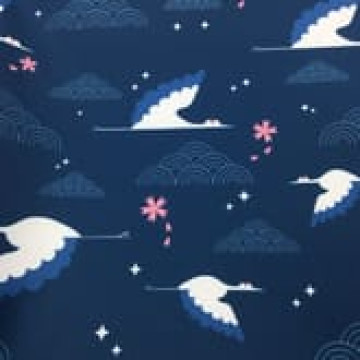 5694 祥雲天鵝滌綸斜紋數碼印花複合布料/防潑水柔軟不生硬/幅寬145cm