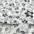 5878 黑白線描花純棉府綢印花棉布/柔軟細膩/幅寬145cm