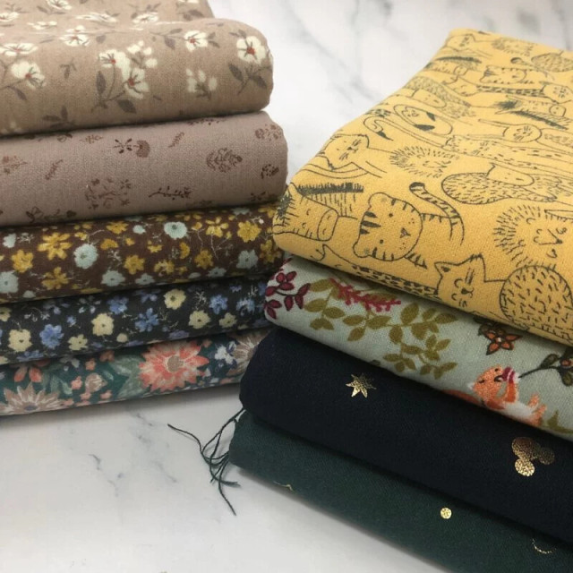 5989 印花純棉絨布/秋冬溫暖磨絨/幅寬150cm