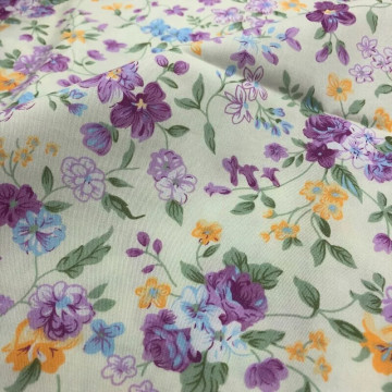 6050 紫色碎花純棉斜紋印花棉布/幅寬160cm