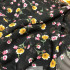 6088 黑底花朵薄透印花雪紡/夏季洋裝衣裙/幅寬150cm