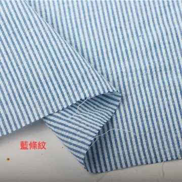 7034 藍黑兩色細條紋純棉水洗色織棉布/柔軟舒適厚度適中/幅寬145cm