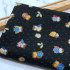 7052 黑底和風貓頭鷹手工印花棉布 /幅寬110cm