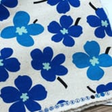 7057 花朵印花厚棉布仿麻古布/幅寬110cm