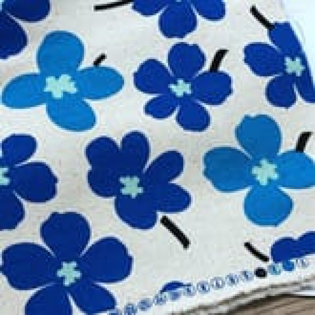 7057 花朵印花厚棉布仿麻古布/幅寬110cm