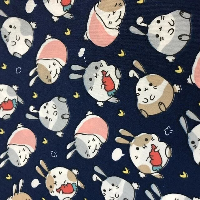 7206 可愛兔子純棉斜紋布料/柔軟細膩服飾床品/幅寬160cm
