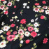 7242 黑底紅花印花棉綢布料/嫘縈/細滑涼爽/幅寬145cm