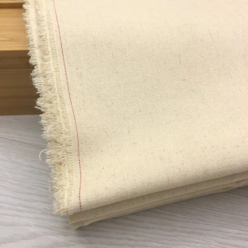 7253 紅邊素麻本色原色亞麻棉布料/中等厚度萬用基礎棉麻/幅寬140cm