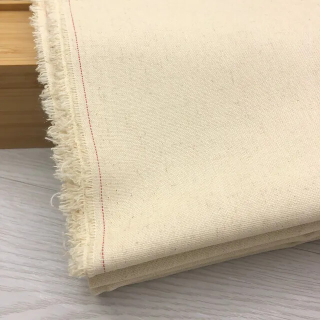 7253 紅邊素麻本色原色亞麻棉布料/中等厚度萬用基礎棉麻/幅寬140cm