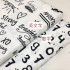 7298 英文數字純棉斜紋布料/柔軟細膩/幅寬160*1碼