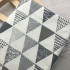 7317 灰色三角亞麻棉混紡印花布料/家飾品布藝/幅寬150cm