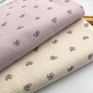 5989-條紋花苞 印花純棉絨布/秋冬溫暖磨絨/幅寬150cm