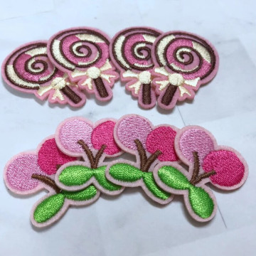 P62 櫻桃棒棒糖卡通背膠布貼燙貼補丁/裝飾輔料