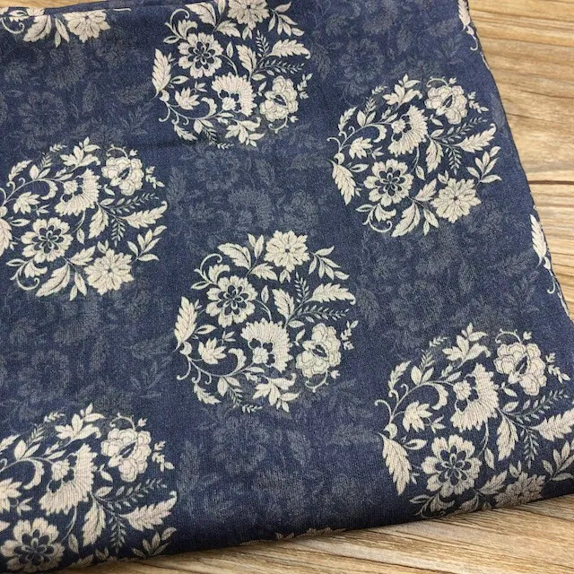 7331-花球 國風印花天絲棉柔軟細膩印花布料/洋裝襯衫等/幅寬145cm