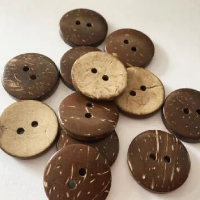 D3 天然椰殼扣椰子扣二眼縫扣15mm /20粒一組