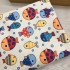 7317-紅藍小魚 混紡印花亞麻/自然質樸家居用品製作/幅寬150cm