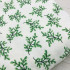 7317- 白底綠葉 亞麻印花家飾布料/古樸老粗布/幅寬150cm