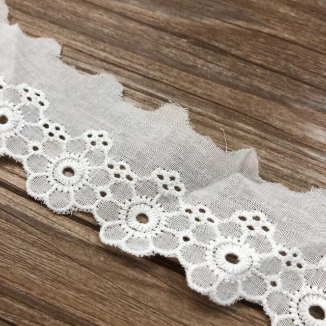 A045 純棉刺繡花邊裙邊底擺/寬4cm