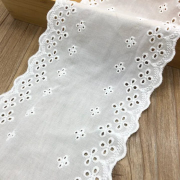A058 雙邊繡花純棉刺繡花邊蕾絲/寬13cm